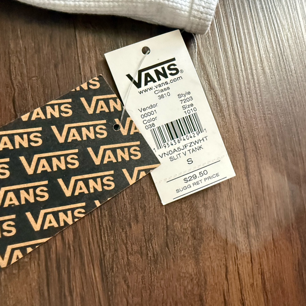 Vans Split V Waffle Knit Tank Top Heather Gray Size Small - Picture 2 of 4
